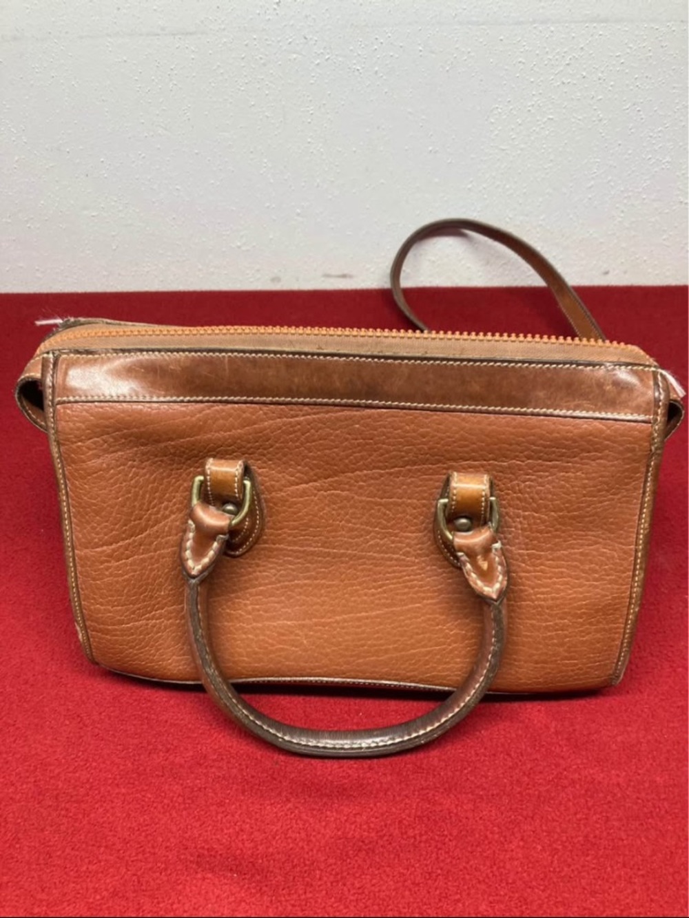 Dooney & Bourke Brown Leather Crossbody Satchel with Short Handles - Picture 5 of 10